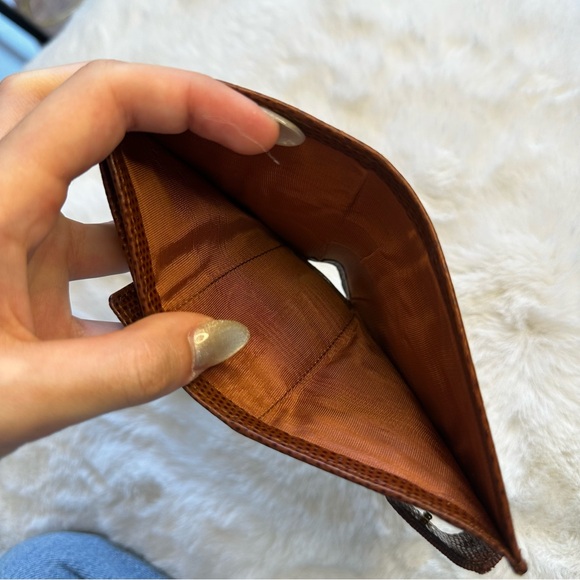 Salvatore Ferragamo Vintage Brown Lizard Embossed Leather Wallet - Picture 12 of 17